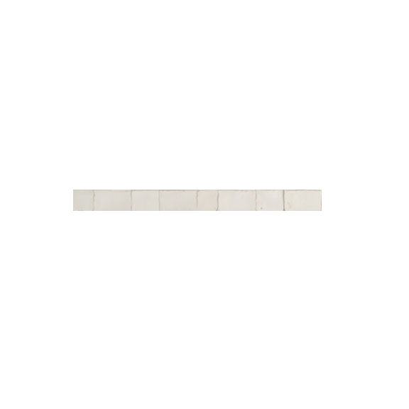 Mosaic House Moroccan tile Nejarine 26 Liner Polar White  solid zellige, mosaic, zellij, border, glaze 